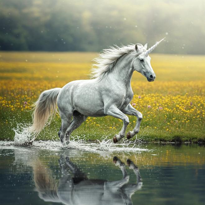 I have seen Unicorns in vision. This image cannot really capture the beauty and wonder at seeing those legendary beings. Created by Mark Webberley using Gemini AI.
